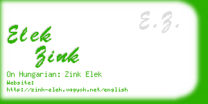 elek zink business card